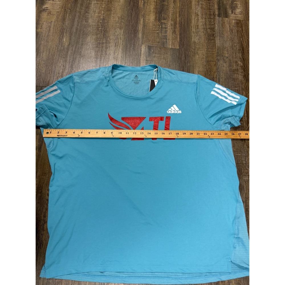 Adidas Aeroready ATL Graphic T-Shirt Light Blue‎ Red IC7625 Mens 3XL NEW